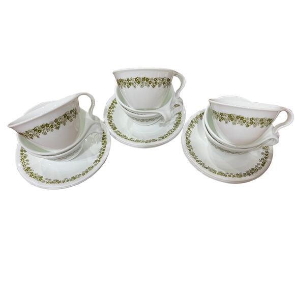Corelle Spring Blossom Hook Cups and Saucers Set of 9  (No Chips) - Picture 3 of 4